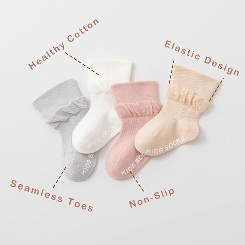 Baby Girls Double Lace Socks,Cute Ruffle Princess Frilly Cotton Dress Ankle Socks for Infant Toddlers and Kids in Saudi Arabia