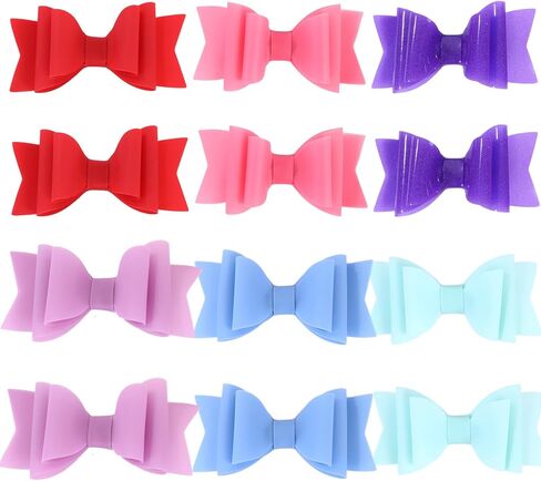 12 قطعة من فيونكات الشعر الهلامية المقاومة للماء للفتيات، مشابك فيونكة لحمام السباحة الصيفية من PVC ملحقات شعر شفافة للفتيات والأطفال الرضع والمراهقين والأطفال (12 قطعة من الأقواس A) in Kuwait