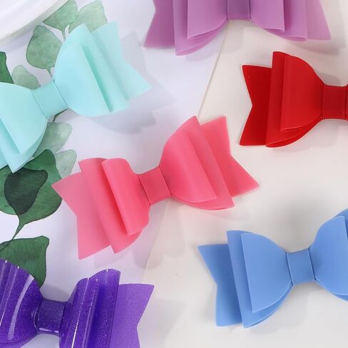 12 قطعة من فيونكات الشعر الهلامية المقاومة للماء للفتيات، مشابك فيونكة لحمام السباحة الصيفية من PVC ملحقات شعر شفافة للفتيات والأطفال الرضع والمراهقين والأطفال (12 قطعة من الأقواس A) in Kuwait