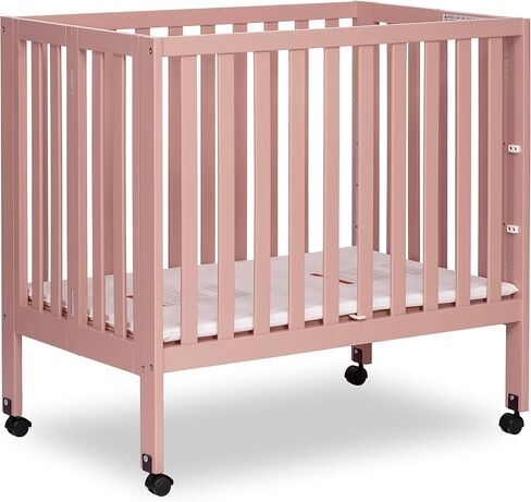 Jett Non-Full Size Folding Convertible Crib, Lightweight Portable Crib, Three Adjustable Mattress Height Settings, Easy to Fold Travel Crib, 1.5" Mattress Pad Included in Saudi Arabia