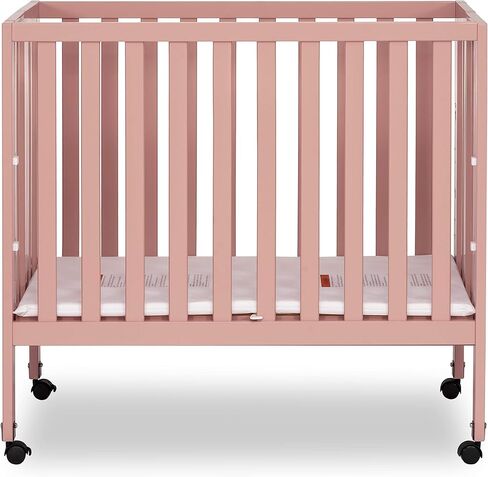 Jett Non-Full Size Folding Convertible Crib, Lightweight Portable Crib, Three Adjustable Mattress Height Settings, Easy to Fold Travel Crib, 1.5" Mattress Pad Included in Saudi Arabia