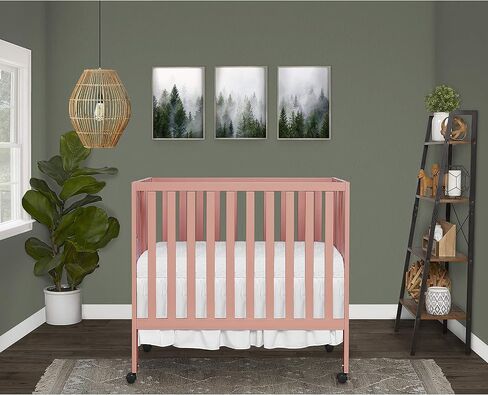 Jett Non-Full Size Folding Convertible Crib, Lightweight Portable Crib, Three Adjustable Mattress Height Settings, Easy to Fold Travel Crib, 1.5" Mattress Pad Included in Saudi Arabia