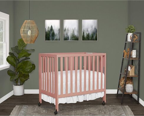 Jett Non-Full Size Folding Convertible Crib, Lightweight Portable Crib, Three Adjustable Mattress Height Settings, Easy to Fold Travel Crib, 1.5" Mattress Pad Included in Saudi Arabia
