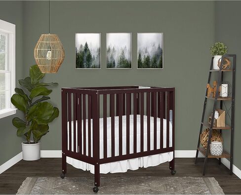 Jett Non-Full Size Folding Convertible Crib, Lightweight Portable Crib, Three Adjustable Mattress Height Settings, Easy to Fold Travel Crib, 1.5" Mattress Pad Included in Saudi Arabia