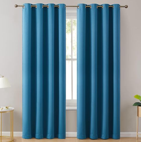HLC.ME Lauren Semi Sheer Light Filtering Transparent Pocket Top & Back Tab Lightweight Floor Length Window Curtains Drapery Panels Bedroom & Living Room, 2 Panels (54 x 84 Inch, White) in Saudi Arabia