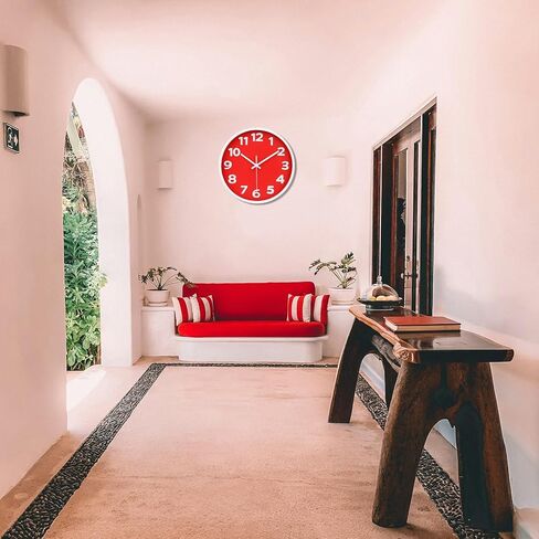 Black Wall Clock Large 16 Inch Silent Non-Ticking Quartz Battery Operated Easy to Read for Home Office Classroom Living Room Kitchen in Kuwait