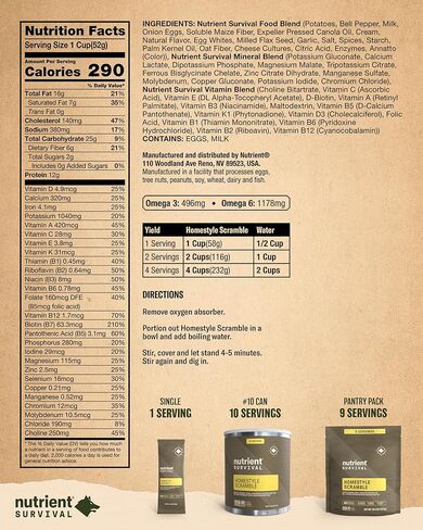 Nutrient Survival MRE Emergency Food Supply, 14-Day Survival Food (72 Servings) Bucket Disaster Kit, Freeze Dried Ready to Eat Meals in Resealable Packs, Shelf Stable up to 15 Years in Saudi Arabia