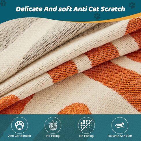 ROOMLIFE Couch Cover Sofa Slipcover Chenille Sofa Covers Ivory White with Lace Edge Sofa Covers for 2-3 Cushion Couch Living Room Furniture Protector Couch Cover Blanket for Dogs Pet, 71"x118" in Saudi Arabia