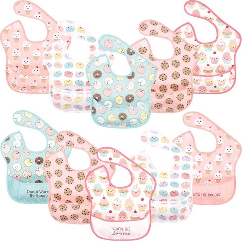 Hudson Baby Unisex Baby Waterproof Polyester Bibs in Saudi Arabia