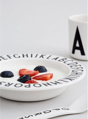 Design Letters Eat & Learn Unbreakable Deep Plate Tritan | BPA Free Reusable Kids Plate for Baby Feeding | Design in Denmark Dinner Plates for Toddler | Children Tableware & Dinnerware Dishwasher Safe in Kuwait
