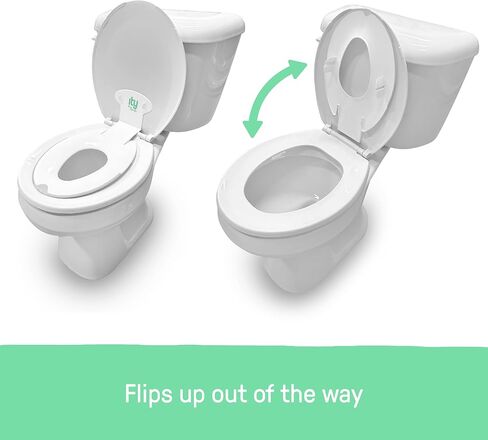 الإبداع: مقعد المرحاض القابل للطي والجلوس من Ingenuity (أبيض) - سهل التركيب والإزالة، مقعد التدريب على المرحاض الذي يتصل بمقعد المرحاض للبالغين in Kuwait