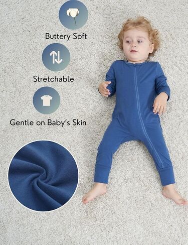 JunNeng Baby Boy Girl 2 Pack Short Sleeve Zipper Rompers Infant Cotton 2-way Zippers Comfy Summer Jumpsuit in Kuwait