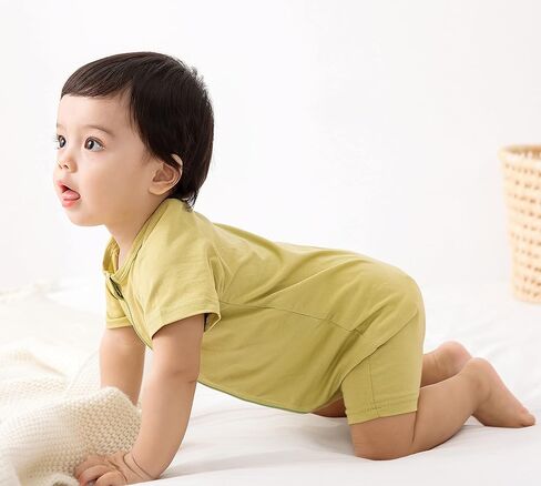 JunNeng Baby Boy Girl 2 Pack Short Sleeve Zipper Rompers Infant Cotton 2-way Zippers Comfy Summer Jumpsuit in Kuwait