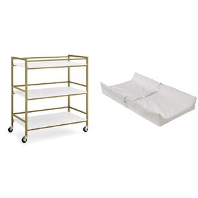 Delta Children Jade 4-in-1 Convertible Crib - Greenguard Gold Certified, Bianca White/Bronze