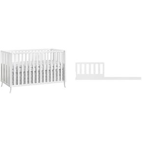 Oxford Baby 2 PC Nursery Set Arlie 4 in 1 Convertible Island Crib White Arlie Toddler Guard Rail White