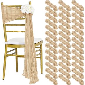 Teruntrue Aisle Decorations 20 عبوة من أوشحة كرسي القماش القطني باللون الأخضر المريمية، أوشحة كرسي مزخرفة مصممة على شكل قوس لتزيين حفلات الزفاف وحفلات الاستقبال (أخضر حكيم) in Kuwait