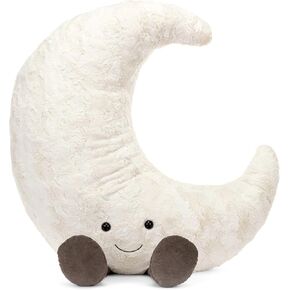 WeightedPlush 14" Moon and Sun Plush Toy Cute Smile Funny Moon and Sun Sunshine Stuffed Animals Pillow Moon Shape Soft Plushie for Gifts for Kids Birthday