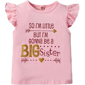 ATCTBOGFS Big Sister Shirt Big Sister Announcement Toddler Shirts Promoted to Girls Outfit