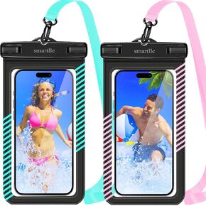 Waterproof Phone Pouches Bags Holder, Cell Phone Water Protectors Pouch Bag 2 Pack for Swimming, IPX8 Water Proof Phone Cases pouch for iPhone 15 14 13 Pro Max 12 11, for Galaxy S24 S23 Ultra 7"