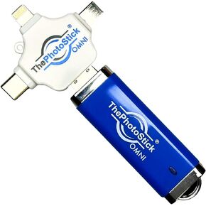 ThePhotoStick® Omni 256GB - Secure Photo & Video Backup and Transfer | Digital File Organization | USB & Multiport Connection for Phones, Tablets and Computers | Portable Memory | External Storage