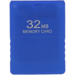 Memory Card for PS2, 32MB High Speed Game Memory Card Plug and Play FMCB1.966 External Data Card for 2 PS2 Game Console(Blue)