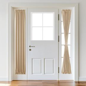 XWZO Door Curtains for Door Window, Thermal and Room Darkening Curtains for French Door, Rod Pocket Blackout Curtains for Kitchen, 25 x 40 inches Long, Grey, 1 Panel in Kuwait