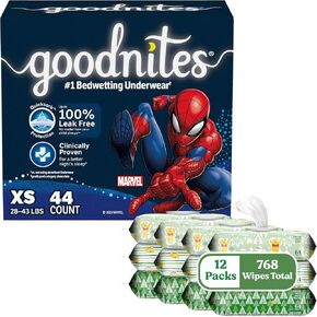 Goodnites Boys' Nighttime Bedwetting Underwear, Size Extra Large (95-140+ lbs), 63 Ct (3 Packs of 21), Packaging May Vary