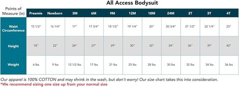 Long-Sleeve All-Access Bodysuit | Preemie to 4T | G-Tube and PICU Port-friendly adaptive clothing in Saudi Arabia