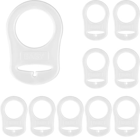 AUEAR, 10 Pack Silicone Pacifier Adapter Rings Baby Pacifier Holder Button Style 10 Colors in Kuwait