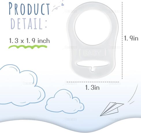 AUEAR, 10 Pack Silicone Pacifier Adapter Rings Baby Pacifier Holder Button Style 10 Colors in Kuwait