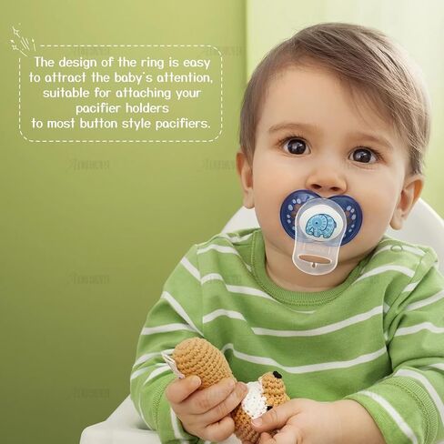 AUEAR, 10 Pack Silicone Pacifier Adapter Rings Baby Pacifier Holder Button Style 10 Colors in Kuwait