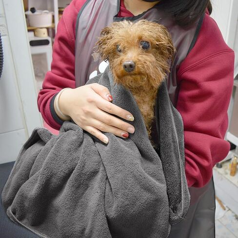 SUNLAND منشفة الكلب سوبر لينة الكلب منشفة تجفيف منشفة حمام الكلب فائقة الامتصاص مع طباعة مخلب مطرزة in Kuwait