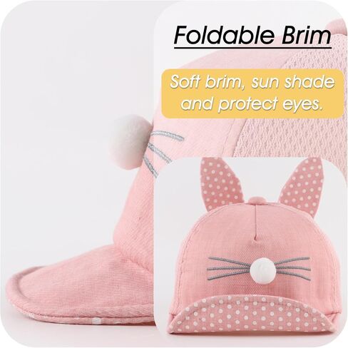 Peecabe Baby Baseball Cap Toddler Infant Boys Girls Sun Hat Breathable Cute Hats for Spring Summer 6M-3T in Saudi Arabia