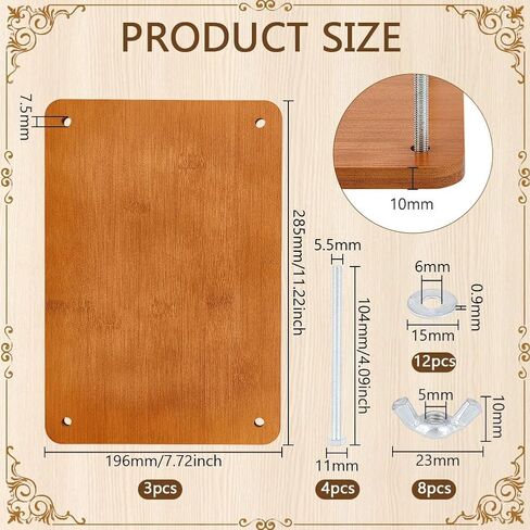BENECREAT Wooden Book Press Bookbinding, 11.2x7.7inch Wooden Book Press Tool Portable Binding Press Machine with Iron Nut for Home, School, Office Bookbinding Supplies in Saudi Arabia