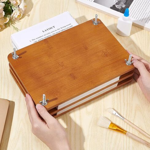 BENECREAT Wooden Book Press Bookbinding, 11.2x7.7inch Wooden Book Press Tool Portable Binding Press Machine with Iron Nut for Home, School, Office Bookbinding Supplies in Saudi Arabia