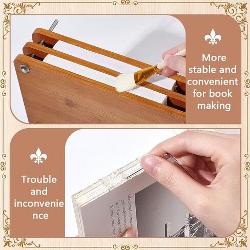 BENECREAT Wooden Book Press Bookbinding, 11.2x7.7inch Wooden Book Press Tool Portable Binding Press Machine with Iron Nut for Home, School, Office Bookbinding Supplies in Saudi Arabia