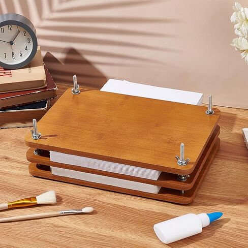 BENECREAT Wooden Book Press Bookbinding, 11.2x7.7inch Wooden Book Press Tool Portable Binding Press Machine with Iron Nut for Home, School, Office Bookbinding Supplies in Saudi Arabia