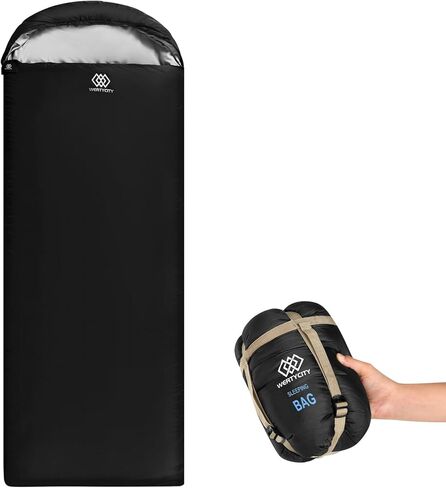 حقيبة نوم خفيفة الوزن للطقس الدافئ للأطفال والبنات والأولاد والكبار، خفيفة الوزن وقابلة للحمل ومريحة ومقاومة للماء مع كيس ضغط، رائعة للتخييم في 3 فصول، وحقيبة الظهر، والسفر، والمشي لمسافات طويلة in Kuwait