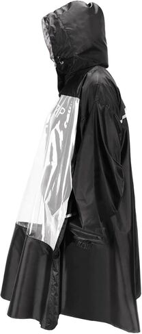 معطف ضد المطر للجنسين من PROAIM أسود مقاوم للماء لمعدات الفيديو والصوت. طراز بطول الركبة مع غطاء رأس وأكمام كاملة. (RC-PNCO-01) in Kuwait