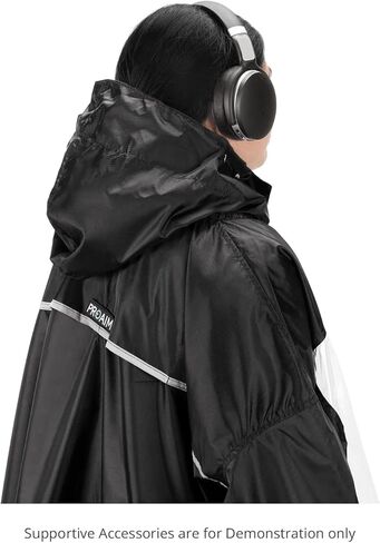 معطف ضد المطر للجنسين من PROAIM أسود مقاوم للماء لمعدات الفيديو والصوت. طراز بطول الركبة مع غطاء رأس وأكمام كاملة. (RC-PNCO-01) in Kuwait
