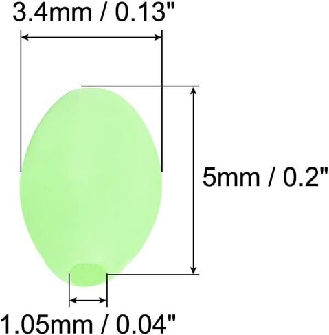 PATIKIL Luminous Fishing Bead, Soft Plastic Glow Fishing Bait Eggs Rig Bead Tackle Tool in Saudi Arabia