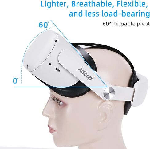 حزام الرأس متوافق مع حزام النخبة البديل القابل للتعديل لـ Oculus Quest 2 لملحقات Quest 2، الدعم المعزز والراحة في الواقع الافتراضي (2022 الأحدث A2) in Kuwait
