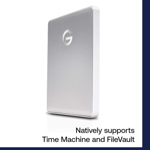 جي-تكنولوجيا محرك الاقراص الصلبة الخارجي المحمول G-DRIVE 2 تيرابايت USB 3.0، فضي - 0G06072-1 in Kuwait