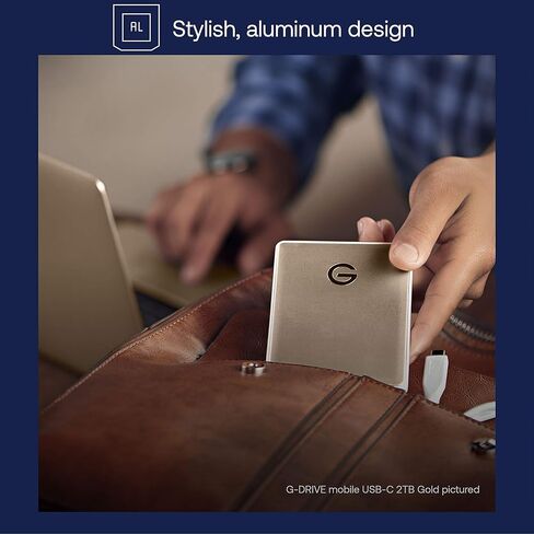 جي-تكنولوجيا محرك الاقراص الصلبة الخارجي المحمول G-DRIVE 2 تيرابايت USB 3.0، فضي - 0G06072-1 in Kuwait