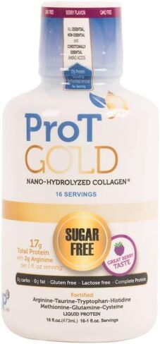 ProT GOLD Berry Sugar Free Liquid Protein Shot - 16oz Anti Aging. Proven to Boost Immunity. Formula Trusted by 4,000+ Medical Facilities for Complete Protein Nutrition and Proven 2X Faster Healing in Saudi Arabia
