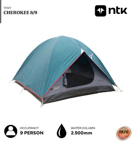NTK Cherokee GT 2/4/8 شخص خيمة تخييم عائلية بقبة خارجية 100% مقاومة للماء 2500 مم، سهلة التجميع، قماش متين تغطية كاملة من المطر in Saudi Arabia