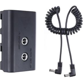 Power Adapter NP-F Dummy Battery DC Coupler for Sony NP-F550 F570 F750 F770 NP-F960 NP-F970 with DC Input and DC Output to Power Camera Monitor Video LED Light (with DC to DC Coiled Cable) in Kuwait