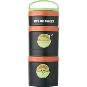 حاويات الوجبات الخفيفة القابلة للتكديس من Whiskware Star Wars للأطفال والصغار، 3 أكواب للوجبات الخفيفة قابلة للتكديس للمدرسة أو السفر، ماندو، جروجو، والشحن in Kuwait
