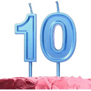 GET FRESH Number 2 Birthday Candle – Blue Number Two Candle on Stick – Elegant Blue Number Candles for Birthday Wedding Anniversary – Baby’s 2nd Birthday Candle Cake Topper – Blue 2 Candle