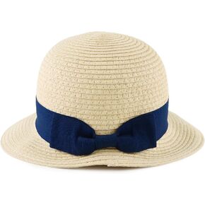 Baby Girl Straw Hat Toddler Summer Beach Hats with Bowknot Sun Protection Hats for Kids Girls